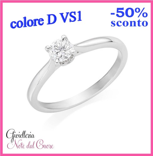 Anello solitario oro bianco - solitario,