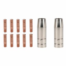 Cebora 130 & 110 / Snap On 130 2x telo / ugello e 10x punte per saldatura da 0,8 mm