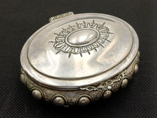 SCATOLETTA COFANETTO SILVER PLATE PORTA GIOIE PRIMI '900 - INTERNO VELLUTO