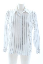 H&M Camicia a maniche lunghe Donna Camicia elegante Taglia IT 44 bianco-nero