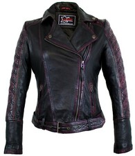 Giacca donna biker pelle vera pelle di agnello spalle trapuntate giacca biker 