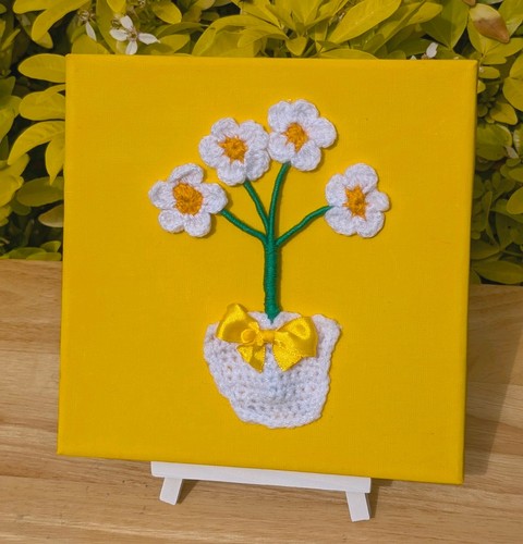 Fiori all uncinetto vaso - ,