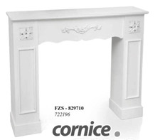 CORNICE FINTO CAMINETTO Decorativa Camino LEGNO CLASSICO BIANCO 110*23*H94 CM