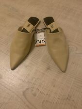 Scarpe Donna ZARA Mules Basse In Pelle Nuove Numero 40