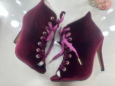 Stivaletti in velluto bordeaux