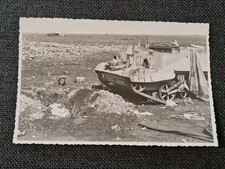 FOTO D'EPOCA 2 GUERRA MONDIALE REGIO ESERCITO AFRICA CARRO INGLESE DISTRUTTO 