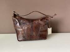 FURLA BORSA VINTAGE ANNI 2000 MARRONE STAMPA COCCO
