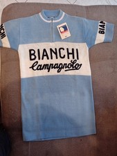 EROICA BIANCHI CAMPAGNOLO MAGLIA BICI CICLISMO VINTAGE 70'S LANA RICAMATA