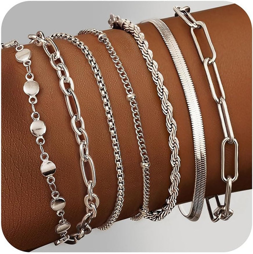 7pcs bracciale donna acciaio - 7pcs,