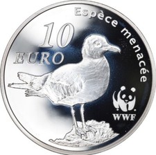 FRANCIA 10 EURO 2011 " WWF - Le Goéland " Proof /Belle Epreuve con scatola e CoA