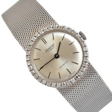 EXACTUS Classic Donna quadrante argento oro bianco 18KT con diamanti manuale 1970