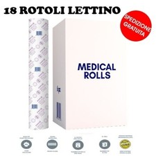 18 ROTOLI CARTA LETTINO 60CM LENZUOLINO MEDICO 2 VELI ESTETISTA ROTOLO CERA
