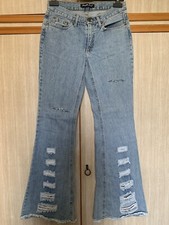Jeans Donna Chiari Strappati A Zampa Particolari TG 29 Made In Italy
