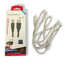 CAVO FILO USB STAMPANTE 1,8 METRI CAVETTO A/B PROLUNGA PER PC BROTHER EPSON HP