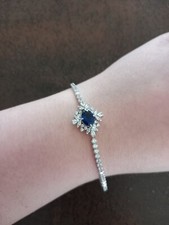 Braccialetto argento blu - e,