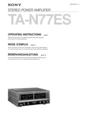 Sony TA-N77ES Amplifier Owners