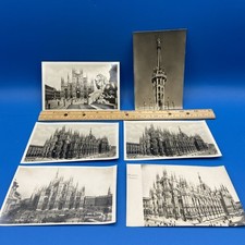 ITALIA LOTTO 6 CARTOLINE d'epoca Milano Milano RPPC litografia Duomo scene di strada