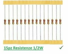 15pz Resistenza 4,7K Ohm 1/2W 0,5W a strato di carbone 5%