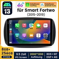 Autoradio Carplay 8 core per Mercedes Benz Smart Fortwo 453 Android 14.0 GPS 256G