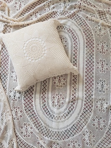 Copriletto vintage panna