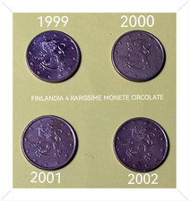 Finlandia 4 monete da 5 Euro Cent, 1999, 2000, 2001, 2002 circolate.