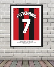 Poster 30x40 Riproduzione Maglia Shevchenko Milan - art print vintage
