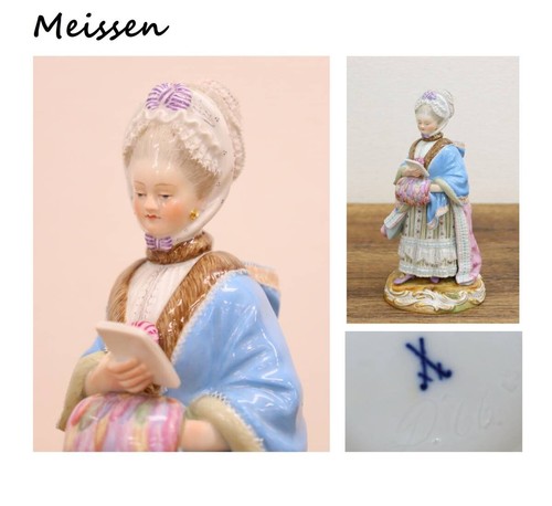 Figurina meissen lady reading - meissen,