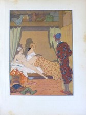 George Barbier, C de Laclos  Les Liaisons dangereuses Pochoir 4 Art Decò Liberty