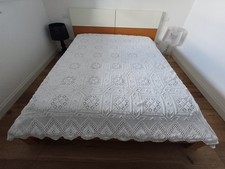 Coperta copriletto matrimoniale cotone uncinetto maglia fatto a mano  - No Lana