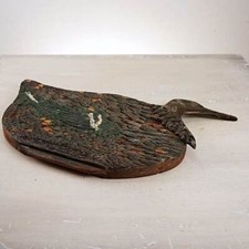 anatra in legno e metallo artigianale da appendere vintage