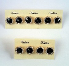 (Confezione da 5) Orecchini a perno perle nere gioielli di moda indiani...