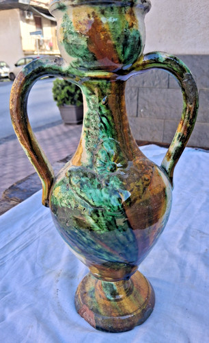 Vaso ceramica smaltata - vaso, con