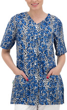 Carina Camice Medico Donna Casacca Infermiere Con I Bottoni a Pressione Divisa I