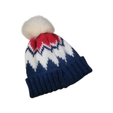 Vintage Knit Zig Zag Red White