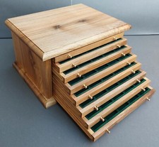 Monetiere in noce nazionale massello sestertius dupondius denarius coin cabinet