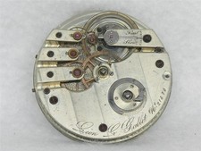 RARO & HI GRADE 45MM GALLET 19 JEWEL SWISS BRIDGE OROLOGIO DA TASCA MOV'T & DIAL
