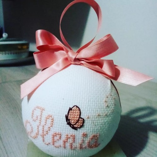 Pallina natale punto croce - di,