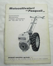 MOTOCOLTIVATORE PASQUALI  MANUTENZIONE CATALOGO MANUALE  914 CV 13 TRATTORE