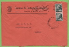 BUSTA STORIA POSTALE LOCALE COMUNE DI CASTAGNETO CARDUCCI N°109 PROV. LIVORNO