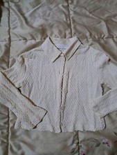 Camicia Monnalisa Cotone Spesso Color Panna 7/8 Anni Usato Ottimo Stato