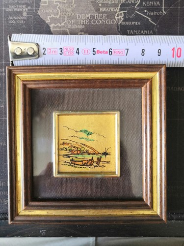Quadretto foglia oro - d'oro, 22