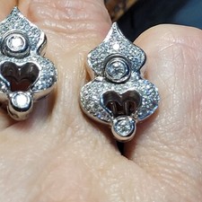 Orecchini vintage epoca oro bianco 18kt diamanti 1 CT gr. 12 diamonds earrings