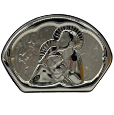 Icona in argento Cornice quadro souvenir con Sacra Famiglia Giuseppe Maria Gesù.