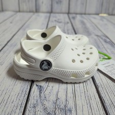 Zoccoli classici Crocs bambino bambini ragazzi ragazze scarpe estive bianco UK 5