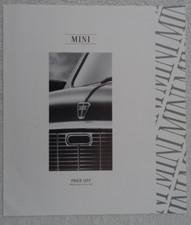 Listino prezzi MINI UK 1992