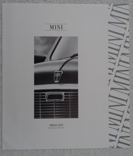 Listino prezzi mini - prezzi, 1992
