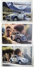 Lotto 3 Piastre Vintage Citroen 2CV Metallo 20x30 cm Nuove Confezionate
