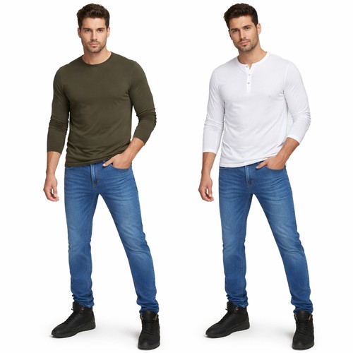 Jeans uomo denim pantaloni blu - jeans,