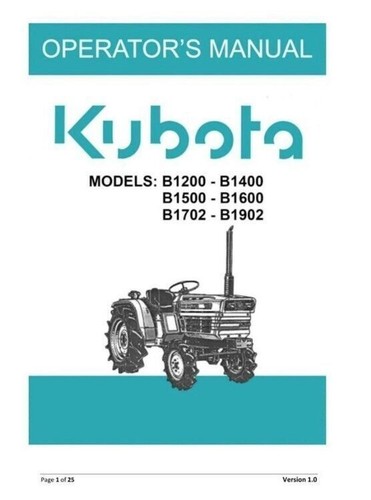 Manuale operatore kubota b1200 - manuale,