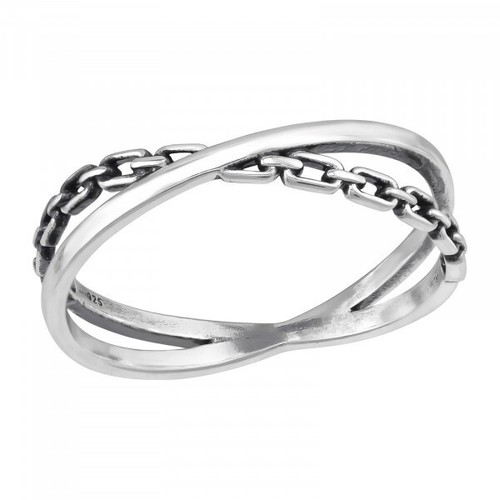 Anello maglia catena argento